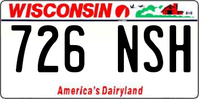 WI license plate 726NSH