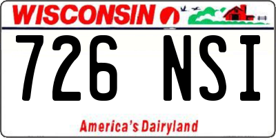 WI license plate 726NSI