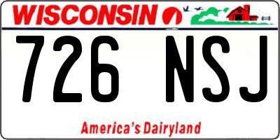 WI license plate 726NSJ