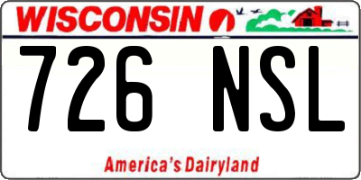 WI license plate 726NSL