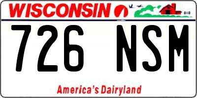 WI license plate 726NSM