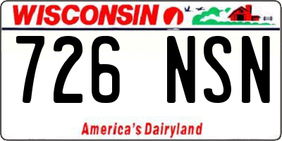 WI license plate 726NSN