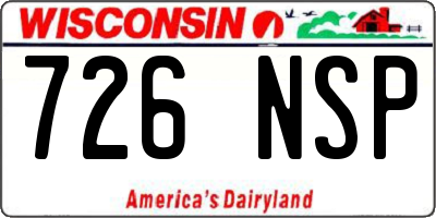 WI license plate 726NSP