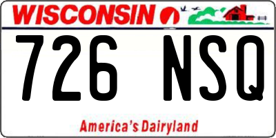 WI license plate 726NSQ