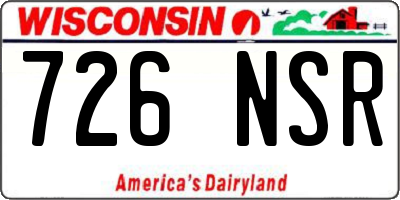 WI license plate 726NSR