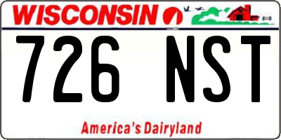 WI license plate 726NST