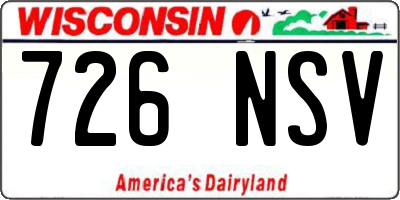 WI license plate 726NSV