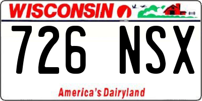 WI license plate 726NSX