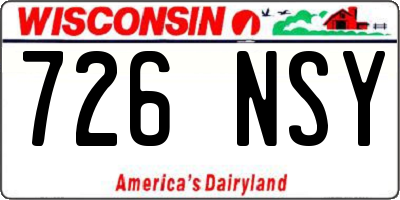 WI license plate 726NSY