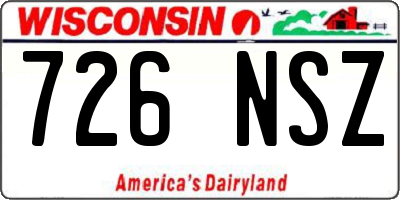 WI license plate 726NSZ