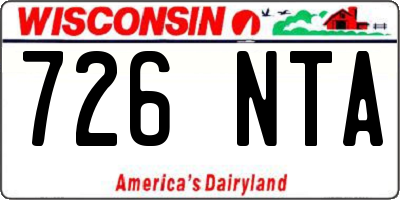 WI license plate 726NTA
