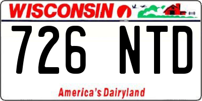 WI license plate 726NTD