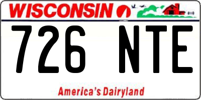 WI license plate 726NTE