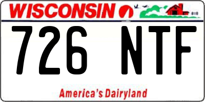 WI license plate 726NTF