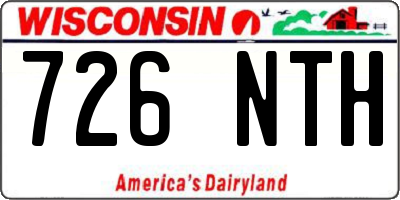 WI license plate 726NTH