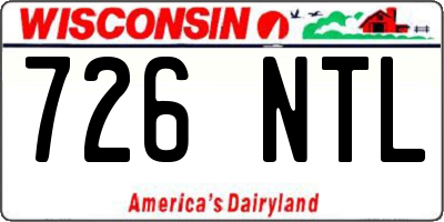 WI license plate 726NTL