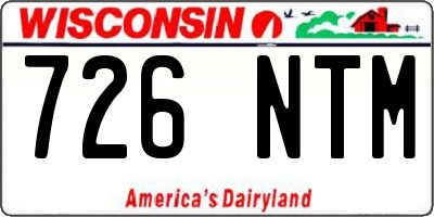 WI license plate 726NTM
