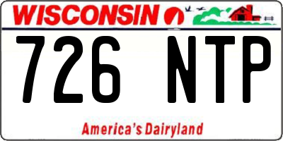 WI license plate 726NTP