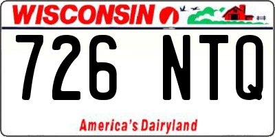 WI license plate 726NTQ