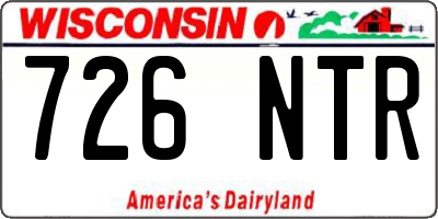WI license plate 726NTR