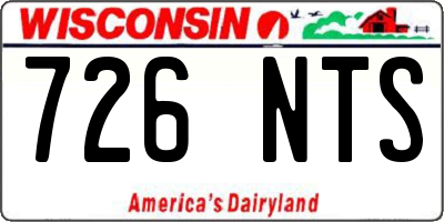 WI license plate 726NTS
