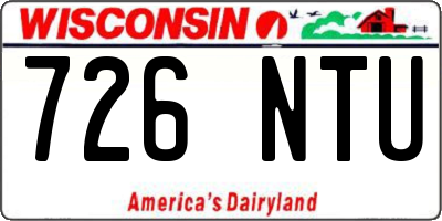 WI license plate 726NTU
