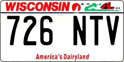 WI license plate 726NTV