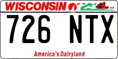 WI license plate 726NTX