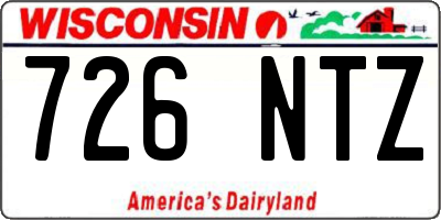 WI license plate 726NTZ