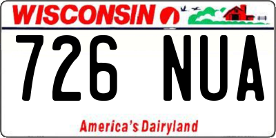 WI license plate 726NUA
