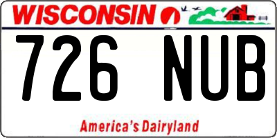 WI license plate 726NUB