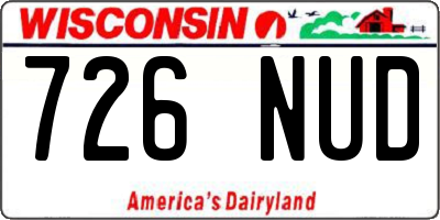 WI license plate 726NUD