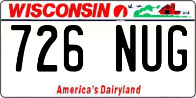 WI license plate 726NUG