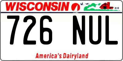 WI license plate 726NUL