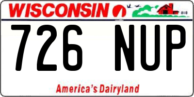 WI license plate 726NUP