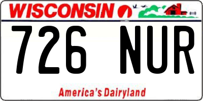 WI license plate 726NUR