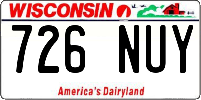 WI license plate 726NUY