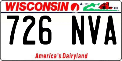 WI license plate 726NVA