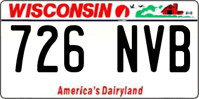 WI license plate 726NVB