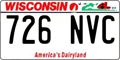 WI license plate 726NVC