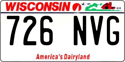 WI license plate 726NVG