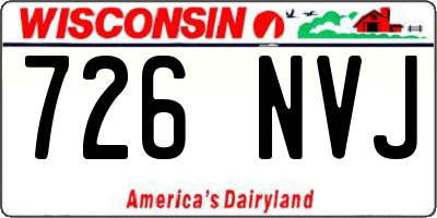 WI license plate 726NVJ