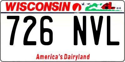 WI license plate 726NVL