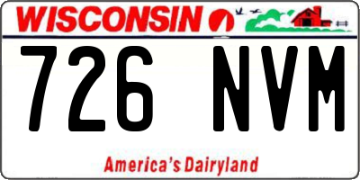 WI license plate 726NVM