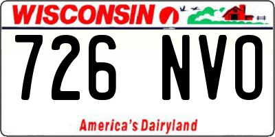WI license plate 726NVO