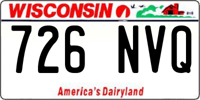 WI license plate 726NVQ
