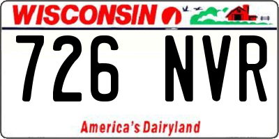 WI license plate 726NVR