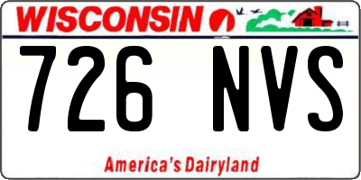 WI license plate 726NVS