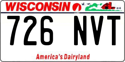 WI license plate 726NVT