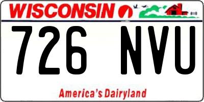 WI license plate 726NVU